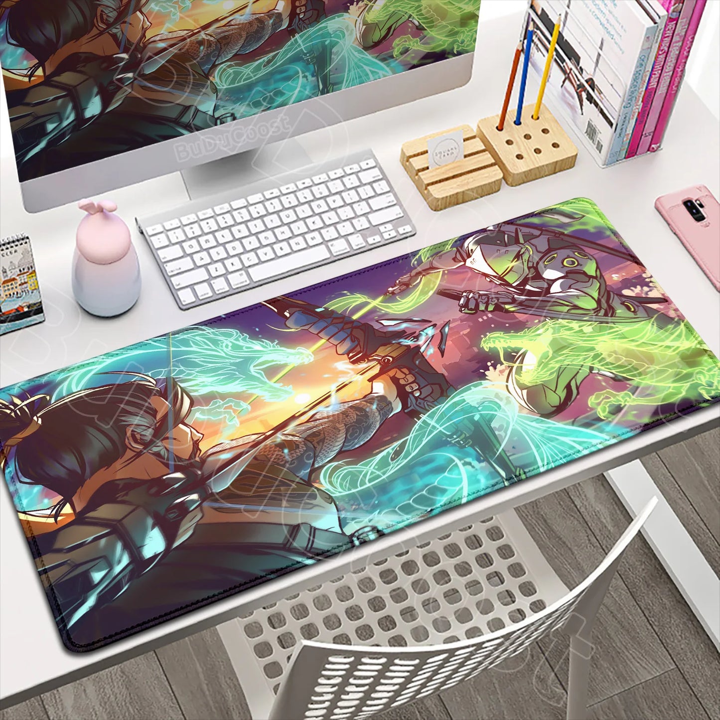 Large XXL DIY Cool  Overwatch Mouse Pad Keyboard Table Gaming Accessories Non-Slip Rubber Edge locking spped Laptop Rug desk Mat, produit gaming premium Fraquane