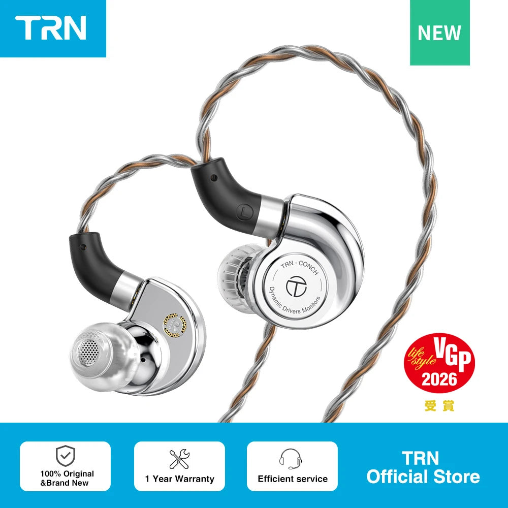 TRN Conch Lucky Bag Monitor In-Ear – Auricolari HiFi cablati dinamici DLC Diamond con filtri a ugello di accordatura per Xiaomi