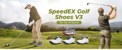 FitVille Wide Design Men's Golf Shoes Professional Outdoor Water Resistant Anti-slip Sport Shoes for Course with Spikes