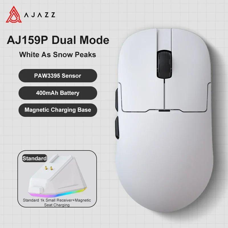 Gaming miška Ajazz AJ159 PRO/APEX 8000Hz, povratna frekvenca, Paw3950, barvni zaslon, magnetno stojalo AJ159P, za pisarno in gaming