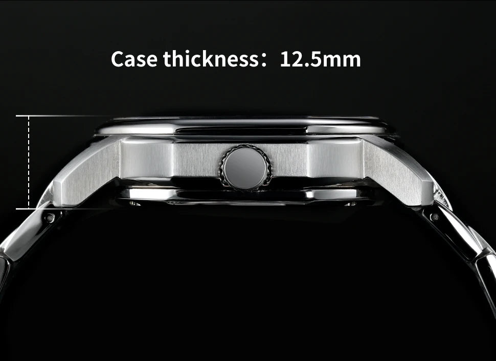 BERNY Men's Mechanical Watch, Top Accuracy, Automatic Wristwatch, Luxury Male Clock, Sapphire, Self-Winding, Waterproof