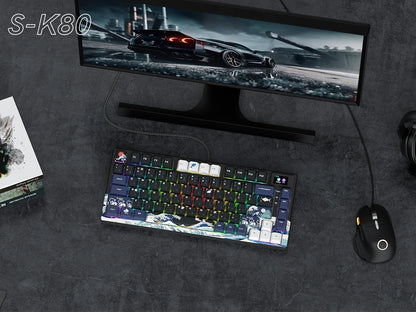 womier S-K80 Gamer Keyboard with Color OLED Display Mechanical Gaming Keyboard Hot Swappable Gasket Mount RGB Custom Keyboard