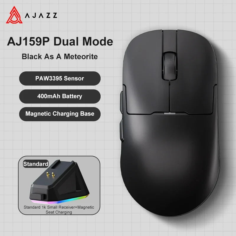 Gaming miška Ajazz AJ159 PRO/APEX 8000Hz, povratna frekvenca, Paw3950, barvni zaslon, magnetno stojalo AJ159P, za pisarno in gaming