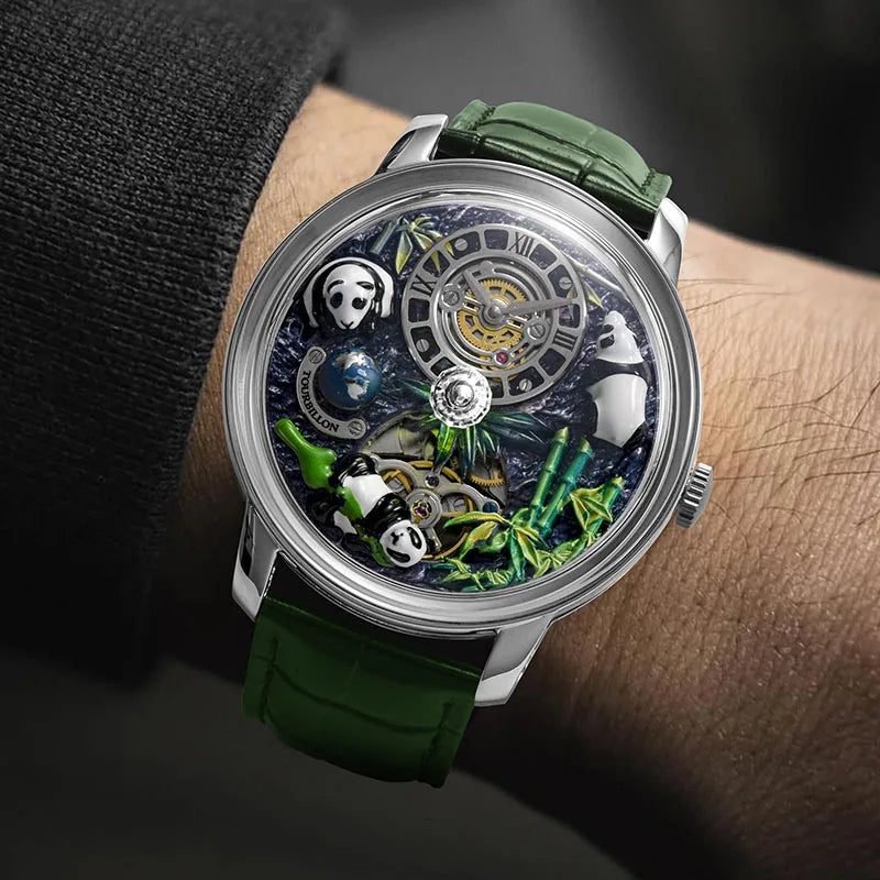 PINDU Panda National Treasure Series Mechanical Watch Men M2791B Movement Sapphire Mirror Waterproof Automatic Mechanical Watch
