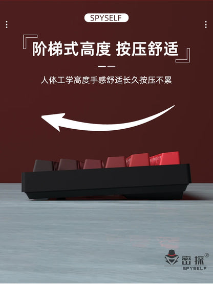 New Keycaps for 60/64/84/98/108 Gaming Mechanical Keyboard MX Switch 135 Keys OEM PBT Side Engraved Red and Black Gradient Color