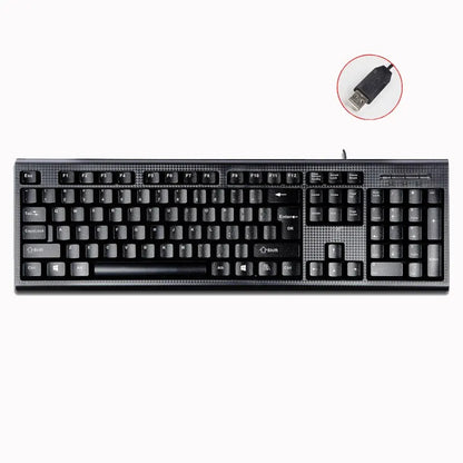 Teclado Individual Q9 USB de Conetor Quadrado para Escritório e Casa, PS2 de Conetor Redondo, com Fio para Computador de Secretária