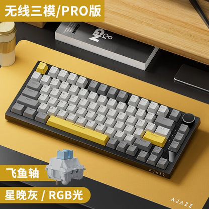 Ajazz AK820/AK820Pro gaming mechanical keyboard Bluetooth 5.1/Wireless/wired c custom keyboard with heat exchange sealed button