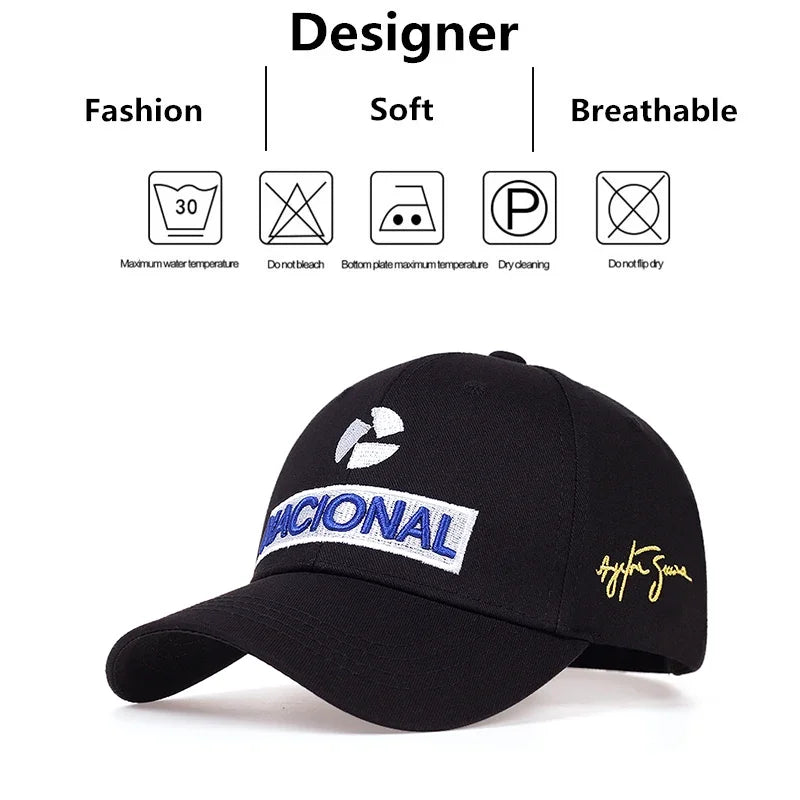 Unisex-Baseballcaps NACIONAL mit Buchstabenstickerei, verstellbare Outdoor-Freizeitmützen für Frühling und Herbst, Sonnenschutz-Sport- und Golfcaps