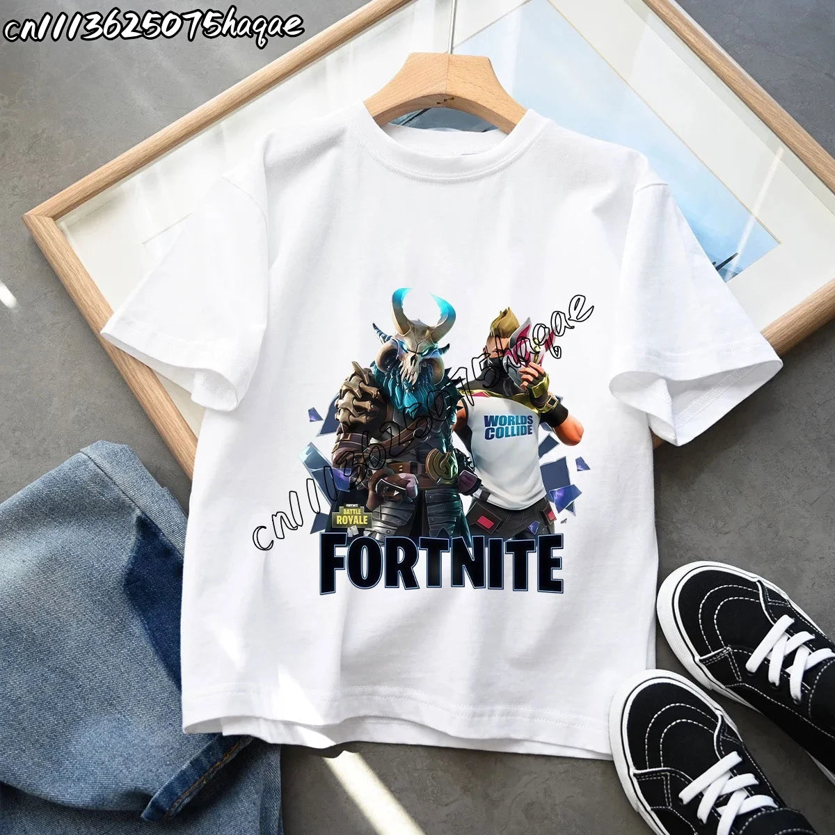 T-shirts Infantis Fortnite Novidade de Verão, T-shirt com Figura de Desenho Animado, Estampado Gráfico, Casual e Desportivo, Manga Curta, Tops Desportivos para Criança, Roupa para Rapazes