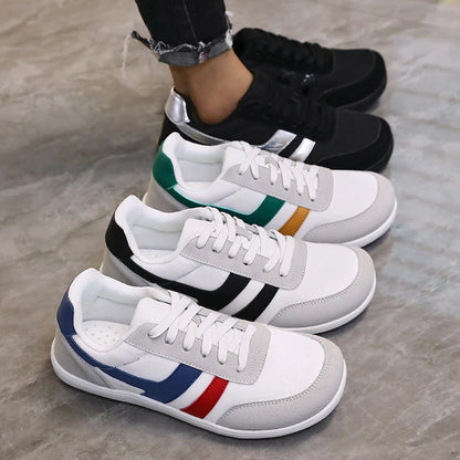 Herresneakers med bred tåboks, barfodssko, minimalistiske, åndbare og komfortable udendørs gåsko, sporty casual blå sko 2025