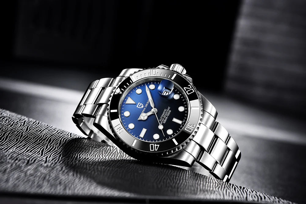 PAGANI DESIGN Men Automatic Mechanical Watch PD1661 8215 Dive Stainless Steel Waterproof Clock Sapphire Reloj Hombre