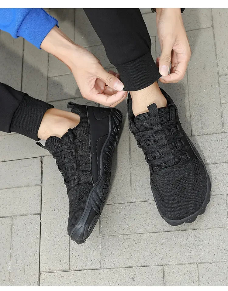 Scarpe da uomo semplici e leggere da trekking sportivo 2025, barefoot a punta larga, multifunzionali casual in mesh traspirante per camminare