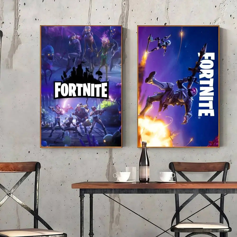 Αφίσα-αυτοκόλλητο cool F-FORTNITE υψηλής ευκρίνειας, ιδανική για αναβάθμιση των τοίχων στο σπίτι και στο δωμάτιο, διαθέσιμη σε ποικιλία στυλ.