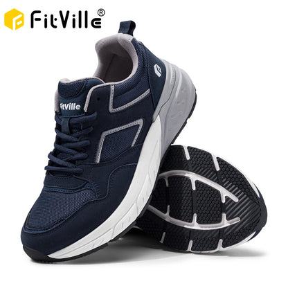 FitVille Newest Running Shoes for Men Wide Width Sneakers with Arch Support for Flat Feet Heel Pain Relief Plantar Fasciitis
