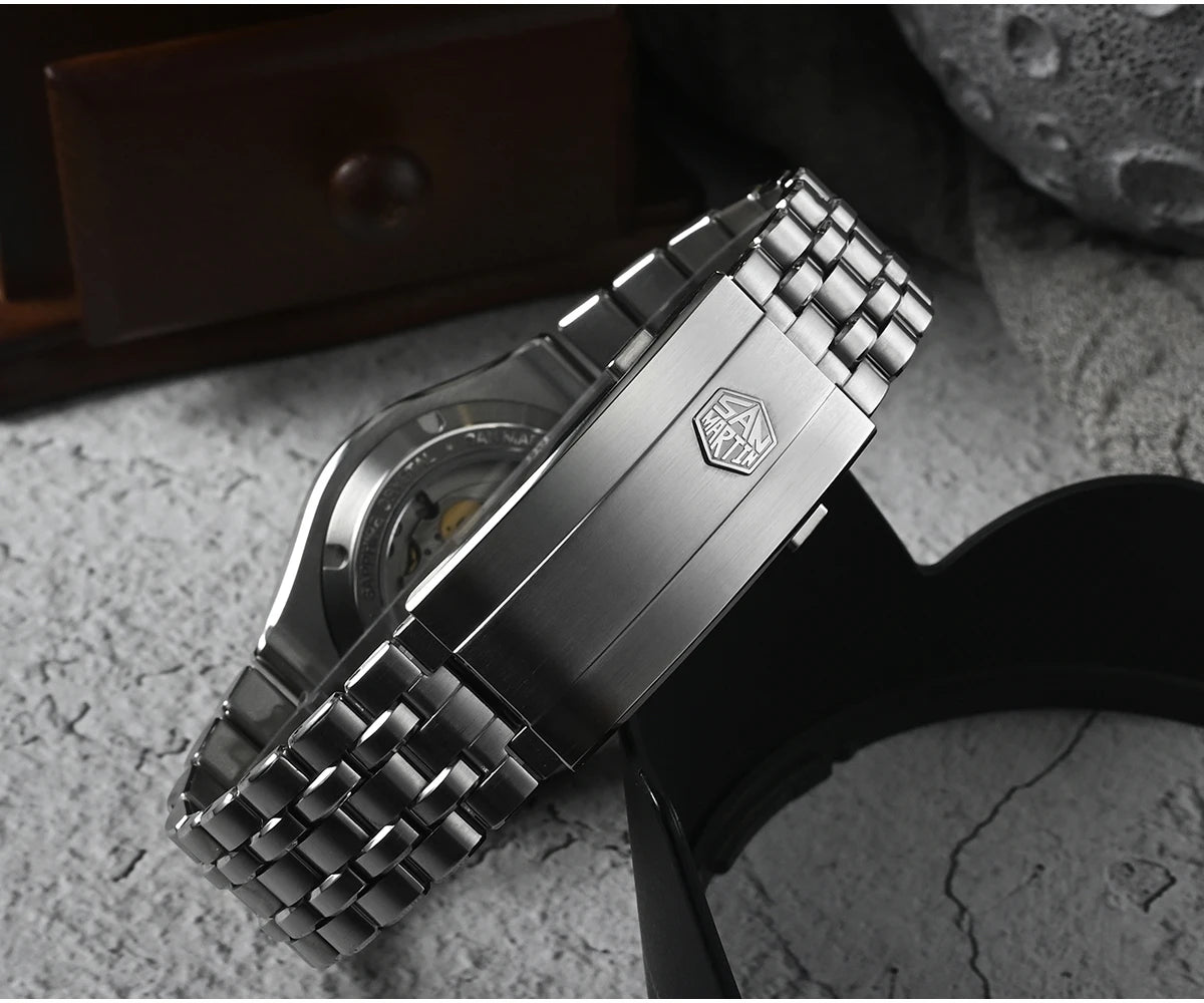 San Martin 40mm Luxus-Taucheruhr für Herren, Miyota 9015, Sunburst-Emaille-Zifferblatt, automatische mechanische Armbanduhr, wasserdicht bis 200m, SN0148