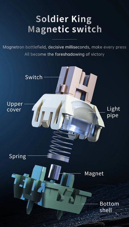 AJAZZ AK980 MAX Wired Magnetic Switch Keyboard 0.01mm 8K Mechanical Keyboards Hot Swap ARGB E-sports Games Customized Keyboard