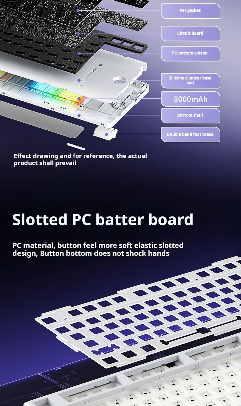 Teclado mecânico AULA L99 com ecrã inteligente, Bluetooth sem fios, tri-modo, teclado gaming noturno para portátil, 8000mAh, switch Raindrop
