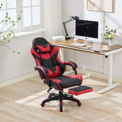 Ergonomic Rotating Gaming Chair, 360 Reclining Office Chair °   Pivoting, Height-Adjustable, Footrest, Headrest