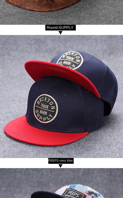 Baseballcap mit flachem Schirm, Buchstabenstickerei für Herren, vielseitig kombinierbar, Damen-Sommer-Hip-Hop-Hut, Outdoor-Sonnenschutz, verstellbare Schirmmütze