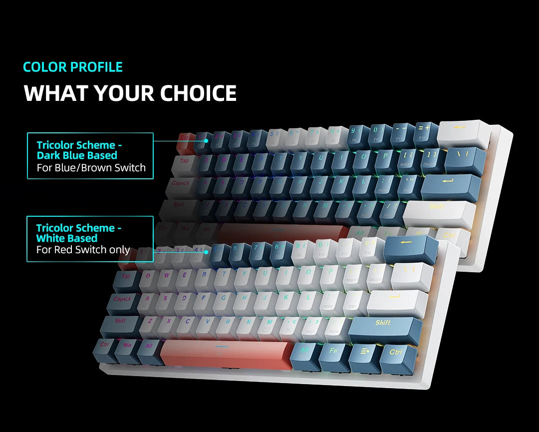 K500-B61 Machenike Mini Teclado Mecânico 60% 61 Teclas Gaming com Fio, Totalmente Hot-Swappable, Retroiluminação RGB