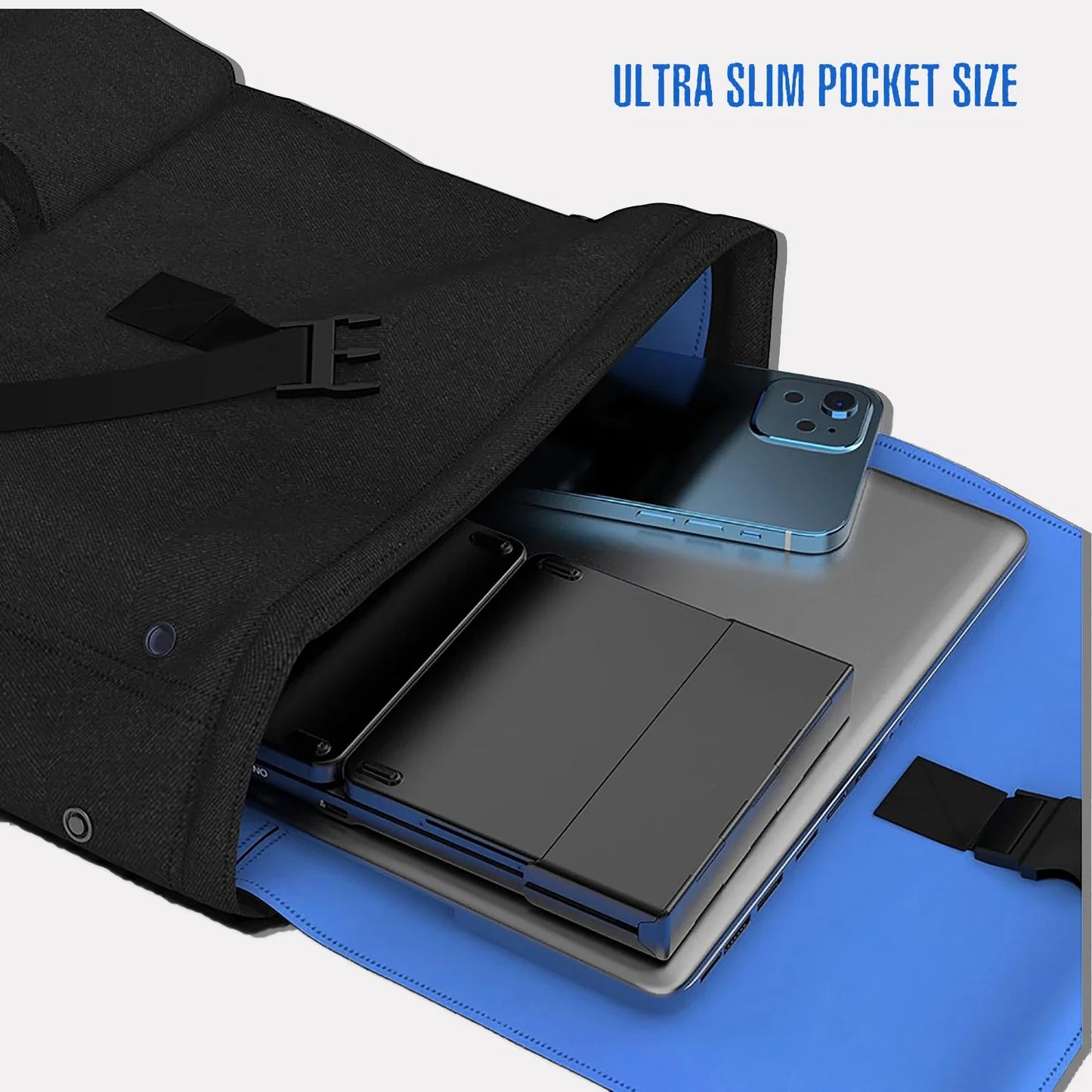 Folding Travel Keyboard with Touchpad & Display, Foldable Bluetooth Keyboard for Windows iOS Android, Multi Device Keyboard