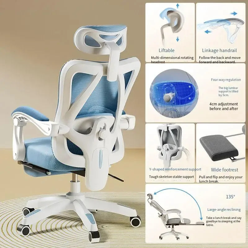 UVR Gaming Computer Chair Mesh Breathable Staff Chair Ergonomic Design Armrest Chair Sitting Comfor THome Office Chair Furniture