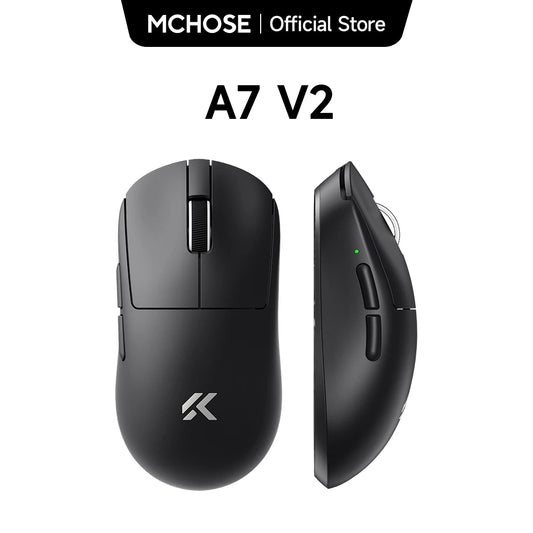 MCHOSE A7 V2 leichte kabellose Gaming-Maus, duale 8,000Hz Polling-Rate, PAW3950 TI Gaming-, E-Sports- und Office-Maus