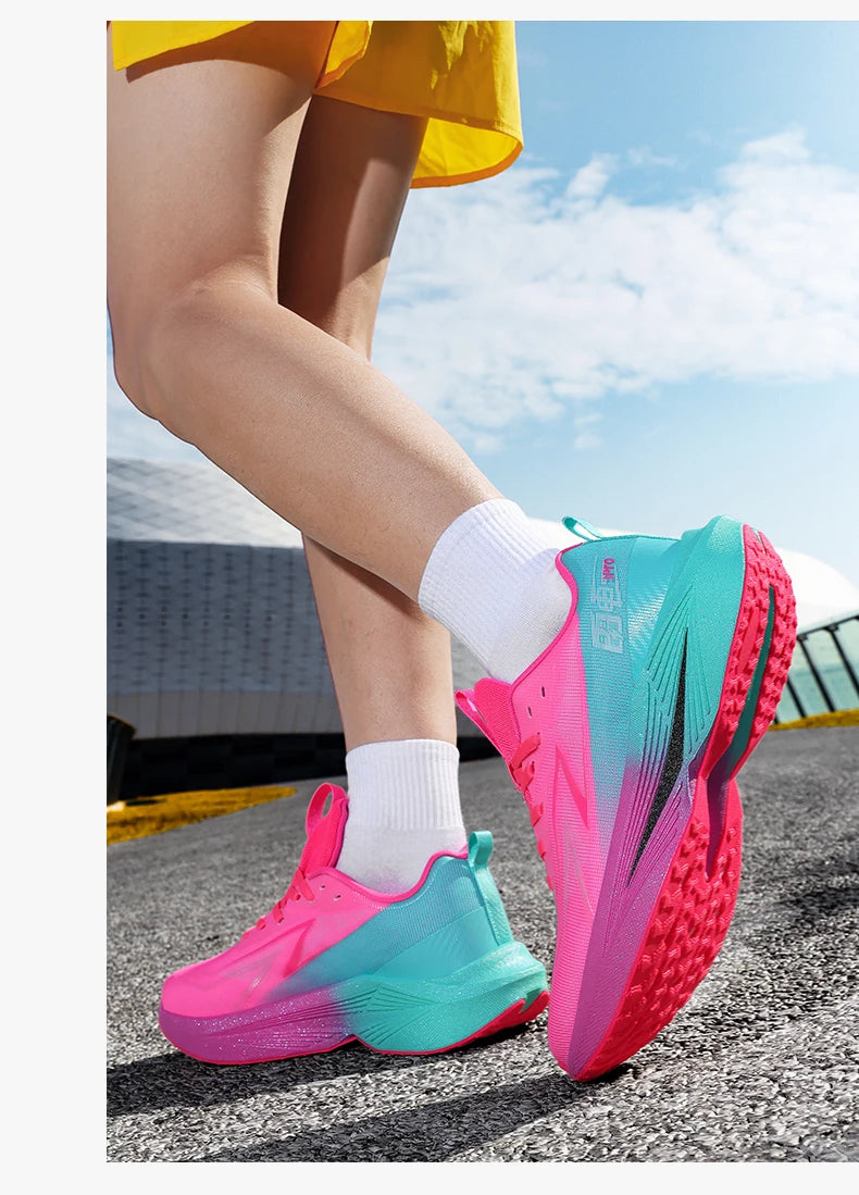 Zapatillas de running para hombre «Marathon Men», deportivas, especializadas, transpirables, ligeras, deportivas para mujer, antideslizantes, con suela de carbono, cómodas.