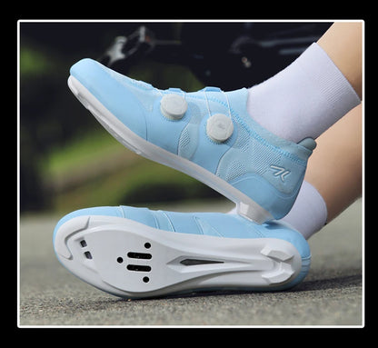 Scarpe da ciclismo su strada unisex, HsYixin traspiranti SPD autobloccanti antiscivolo, scarpe da corsa per bici da strada, MTB flat e sneakers da bicicletta