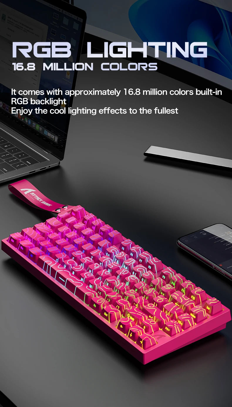 Attack Shark R82HE Wired RGB Magnetic Switch Keyboard, 256K Scan Sampling Rate, Accuracy 8K Return Rate