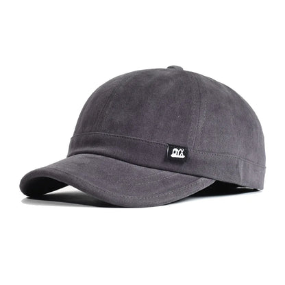 Vintage-Baseballkappe mit kurzer Krempe aus Baumwolle für Damen und Herren, weiche „Dad Hat“-Kappe, verstellbar, im Trucker-Stil, flache Kappe