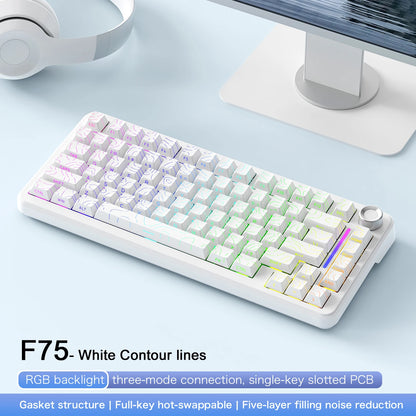 F75 Mechanical Keyboard FREEWOLF * AULA F75 Bluetooth Three-mode Keyboard, Dedicated for Gaming and Office Use