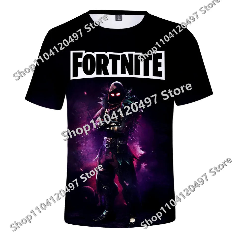 Fortnite Theme Birthday Number T-Shirt, Summer Child White Clothes, Cartoon Hot Game Short Sleeve Tees, Casual Tops, Funny Gifts