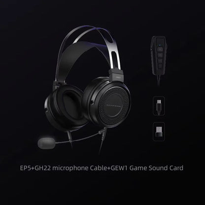 SIMGOT EP5 kabelgebundene Hochleistungs-Kopfhörer mit dynamischem 50mm-Treiber – HiFi-Gaming-Headset, niedrige Impedanz, hohe Empfindlichkeit, 7.1 Surround Sound