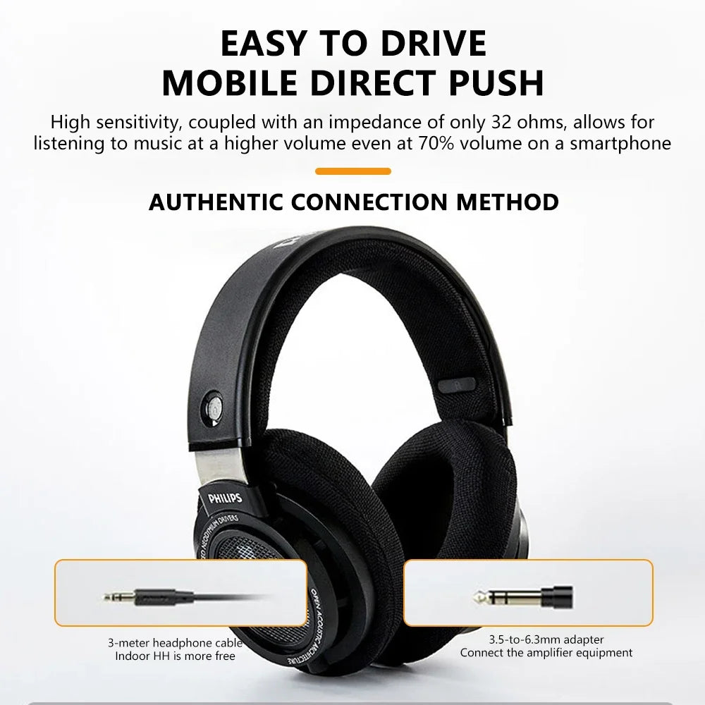 Philips SHP9500 Head-mounted Wired Headphones HiFi Stereo Earphone Monitor Class Music Earbuds E-sports Game Universal Headset