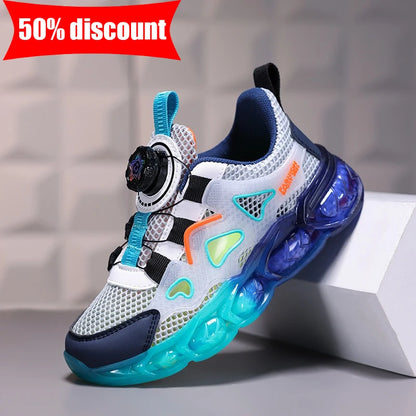 Children's Sports Shoes Ultra-Light Mesh Breathable School Training Running Shoes Soft Sole Anti-Slip Casual Walking Shoes for Kids