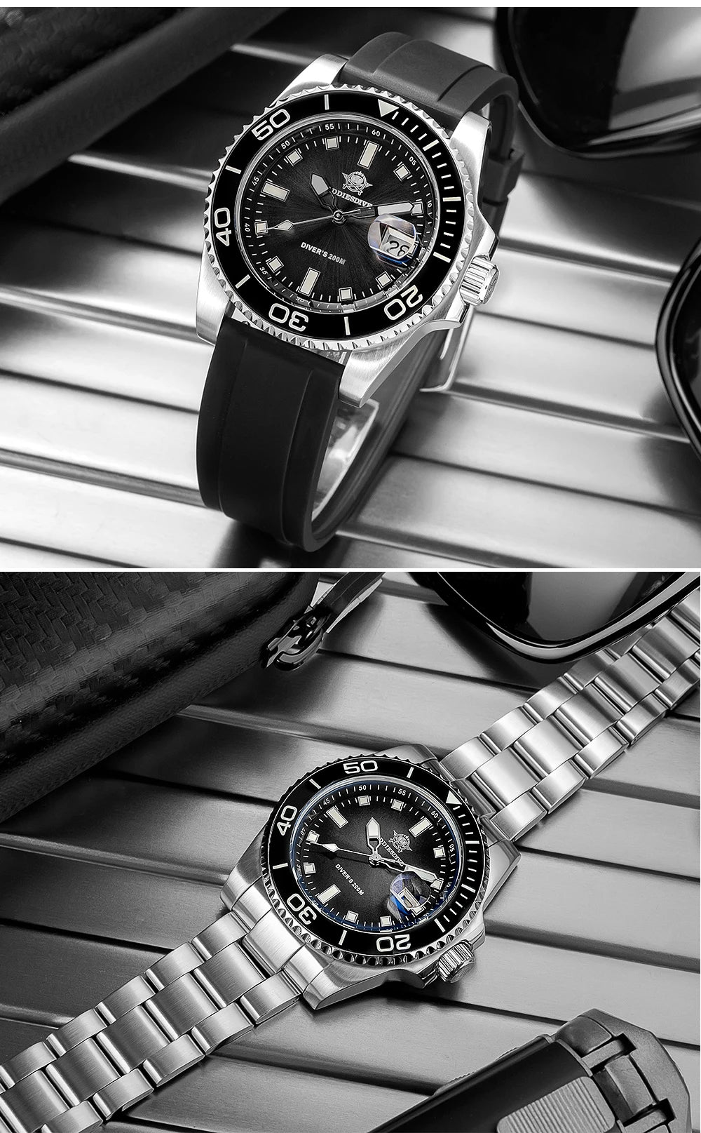 ADDIESDIVE AD2089 NEW Sports Watches Men's 41mm Quartz Watch Colorful Rotatable Bezel BWG9 Luminous 200m Waterproof Diving Watch