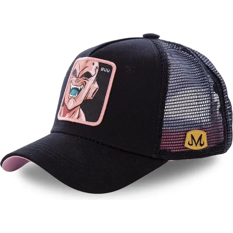 Cappellino Dragon Ball Son Goku da viaggio estivo con visiera, da uomo, ricamato, stile hip-hop, visiera parasole, cappellino trucker regolabile in rete