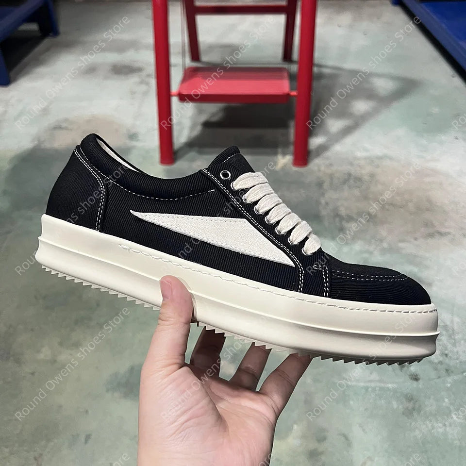 Casual Shoes Men Low Top Quality Denim Lace Up Thick Sole Luxury Designer Hip-hop Dunk Sport Trainers Women Summer Flat Sneakers