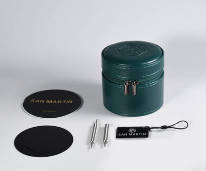 Orologio da uomo automatico San Martin 39.5mm Limited Edition con quadrante Full Lume, NH34 GMT, data a ore 6, 10Bar, Kol Saati di lusso SN0116W