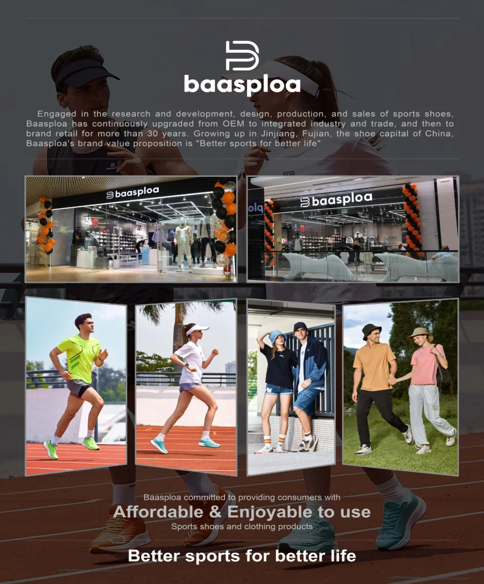 Baasploa Women Sports Shoes Outdoor Lightweight Breathable Jogging Sneakers Female Casual Mesh Anti-slip Lace Up Running Shoes
