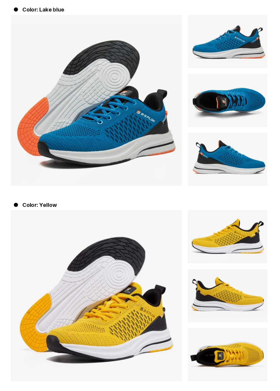 Baasploa Herren-Laufschuhe, neue atmungsaktive Mesh-Sport-Sneaker, Übergrößen 41-48, klassische Freizeitschuhe für Herren, rutschfest, Outdoor-Komfort
