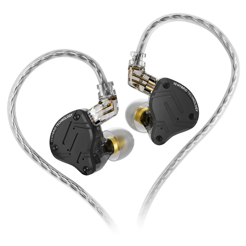 Auricolari in-ear cablati KZ ZS10 Pro X HiFi con bassi monitor, cavo staccabile e microfono