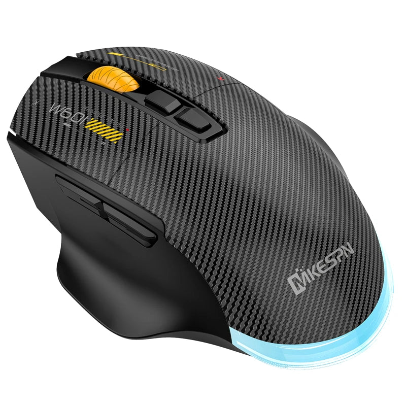 12800 DPI 2.4G Wireless Bluetooth Wired Tri-mode Mouse Mute Button Macro Programming Carbon Fiber Gaming Mouse 500mAh 7 Keys