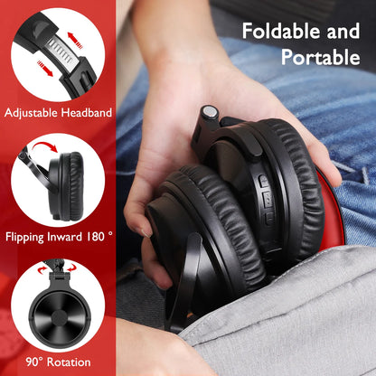 OneOdio Pro-M kabellose Gaming-Kopfhörer Bluetooth 5.2 HiFi-Stereo-Headset 110H Akkulaufzeit mit Mikrofon, tiefer Bass, faltbare Over-Ear-Kopfhörer