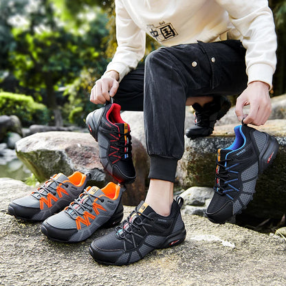 Zapatillas de senderismo para hombre, calzado deportivo todoterreno para exteriores, malla transpirable, antideslizantes y resistentes al desgaste, zapatillas de senderismo y ciclismo outdoor