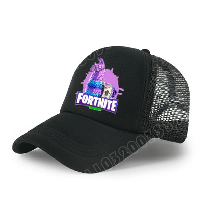 Dětská letní kšiltovka Fortnite s potiskem ve stylu kreslené hry, prodyšná síťovina, nastavitelná čepice s kšiltem, dárek k narozeninám pro děti