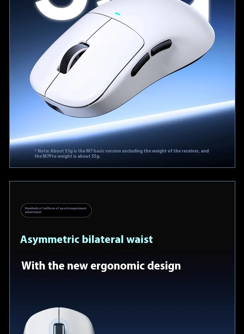 MCHOSE M7 Ultra Ergonomische gamingmuis PAW3950 Super Sensor TOPSPEED 8000Hz polling rate lichtgewicht ontwerp Realtek Master-muizen