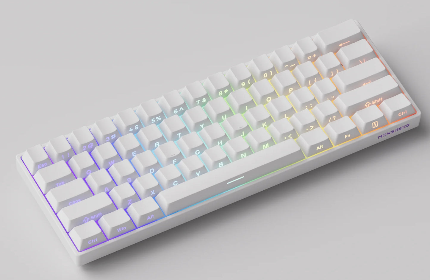 Teclado Mecânico Akko MonsGeek FUN60 com Switch Magnético, 60%, Teclado Gaming, Rapid Trigger 0.01mm, 8K, ARGB, HE/TMR, Teclado Personalizado
