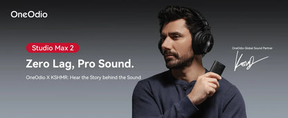 Cuffie DJ wireless OneOdio Studio Max Bluetooth 6.0 – latenza ultra bassa di 9ms, headset over-ear da monitoraggio studio Hi-Res LDAC con microfono